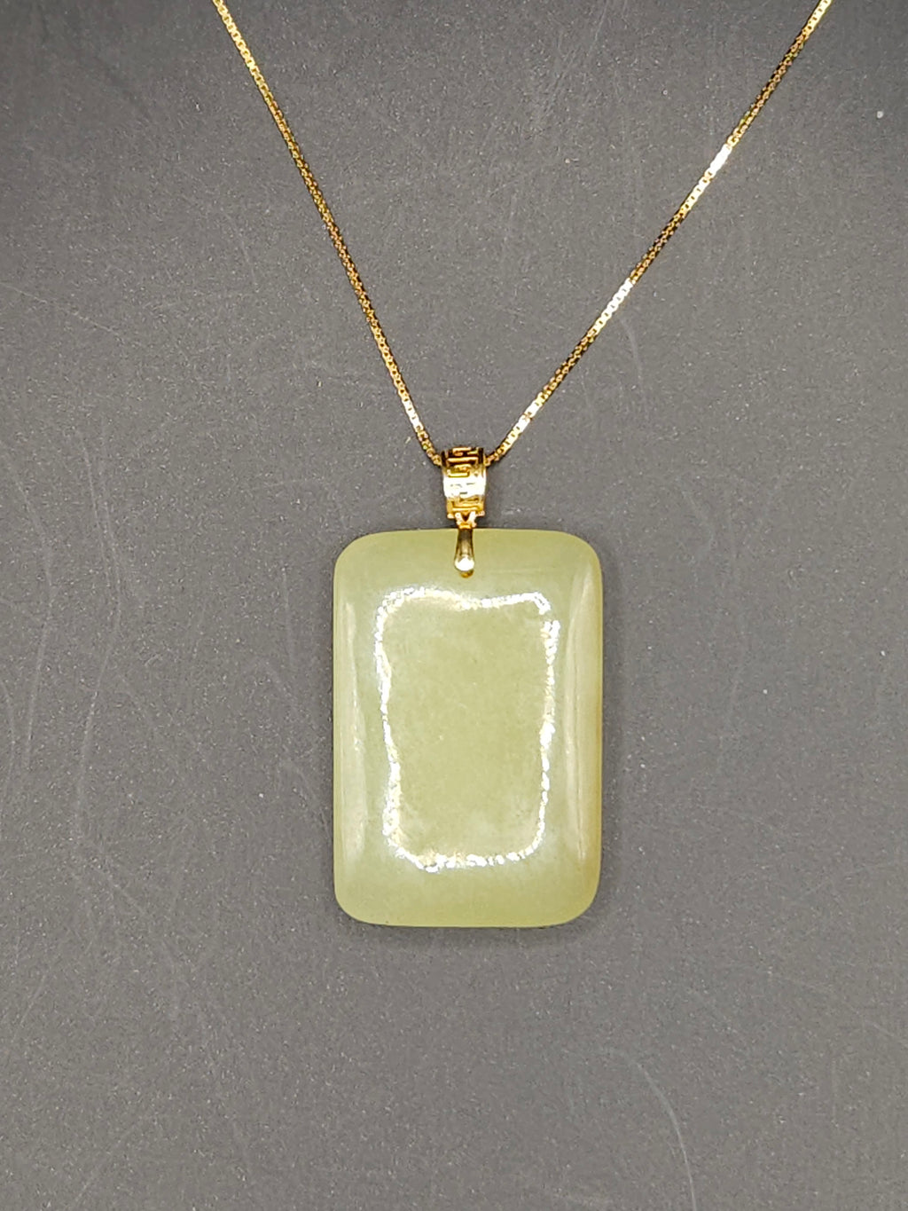 Yellow Nephrite "Peace and Tranquility" Pendant (Paired with 18K Gold Clasp and Silver Chain)