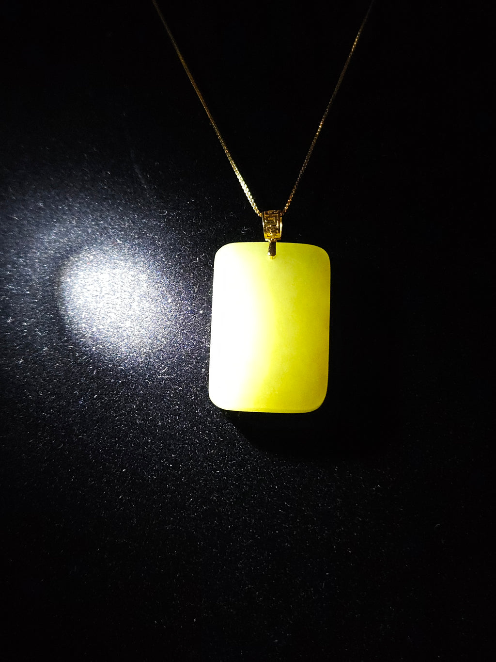 Yellow Nephrite "Peace and Tranquility" Pendant (Paired with 18K Gold Clasp and Silver Chain)