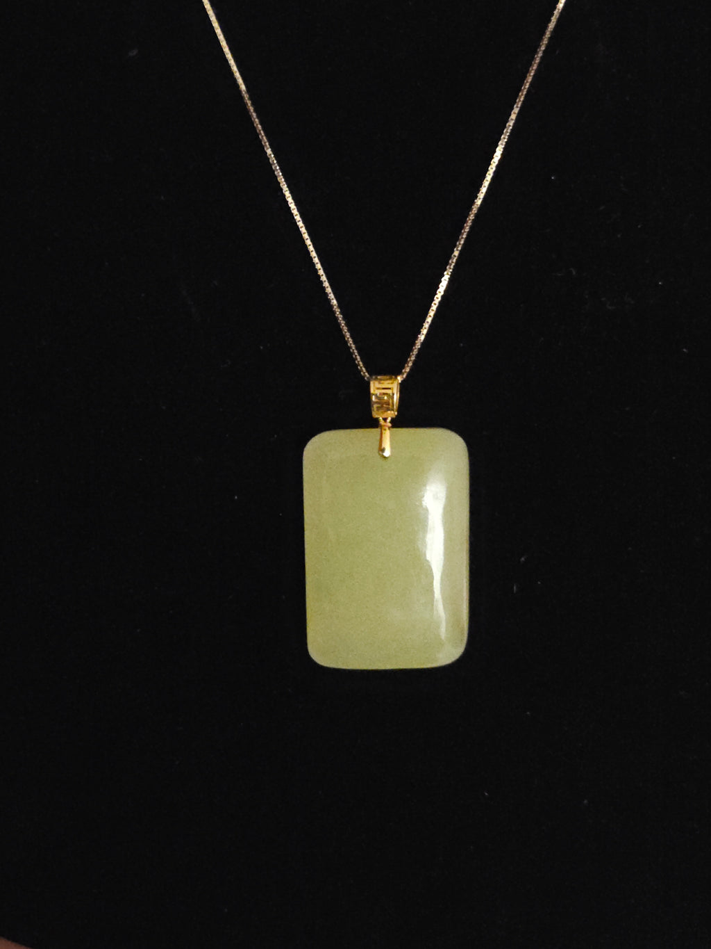 Yellow Nephrite "Peace and Tranquility" Pendant (Paired with 18K Gold Clasp and Silver Chain)