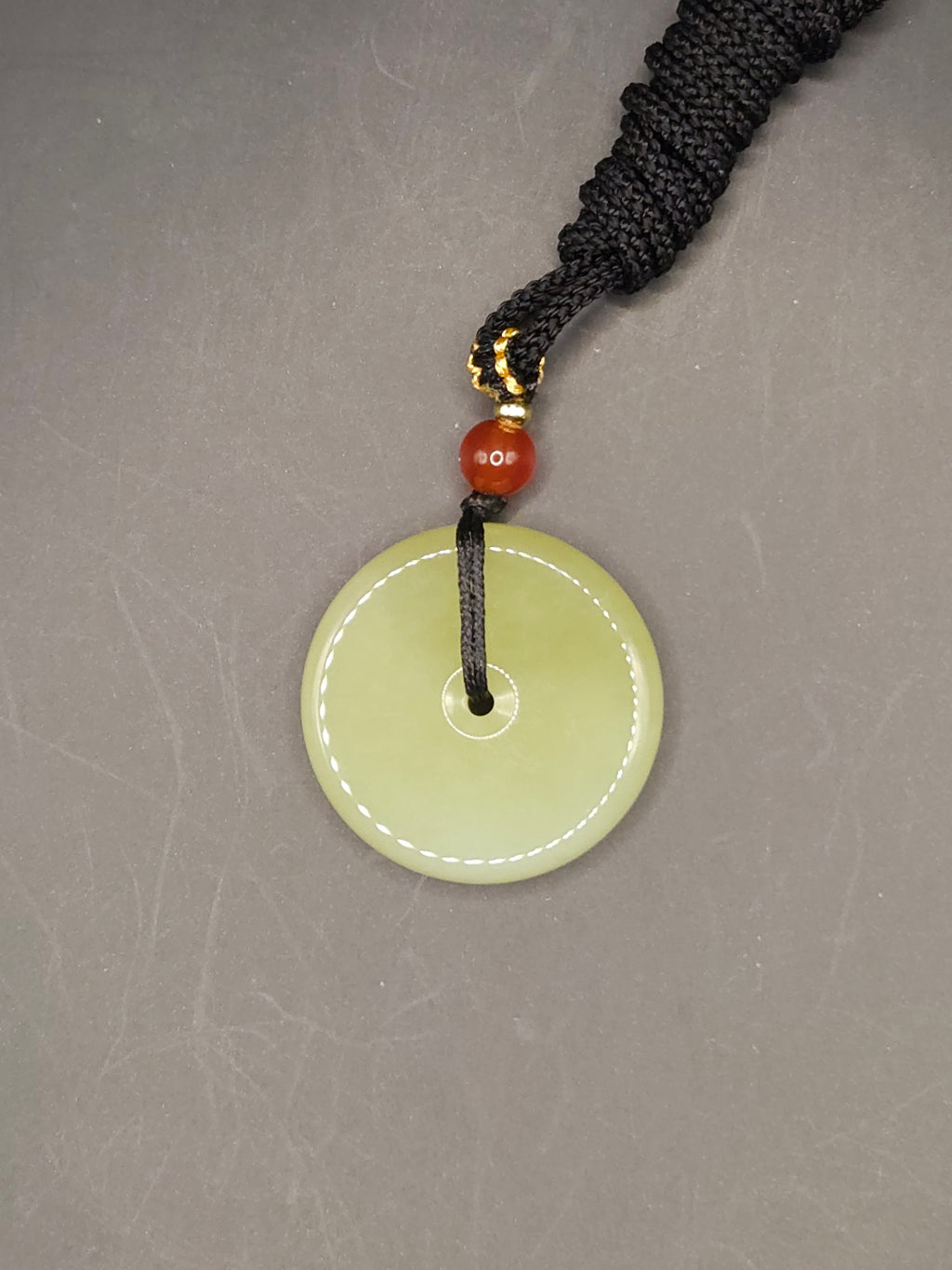 Yellow nephrite Jade "Peace Buckle" Pendant