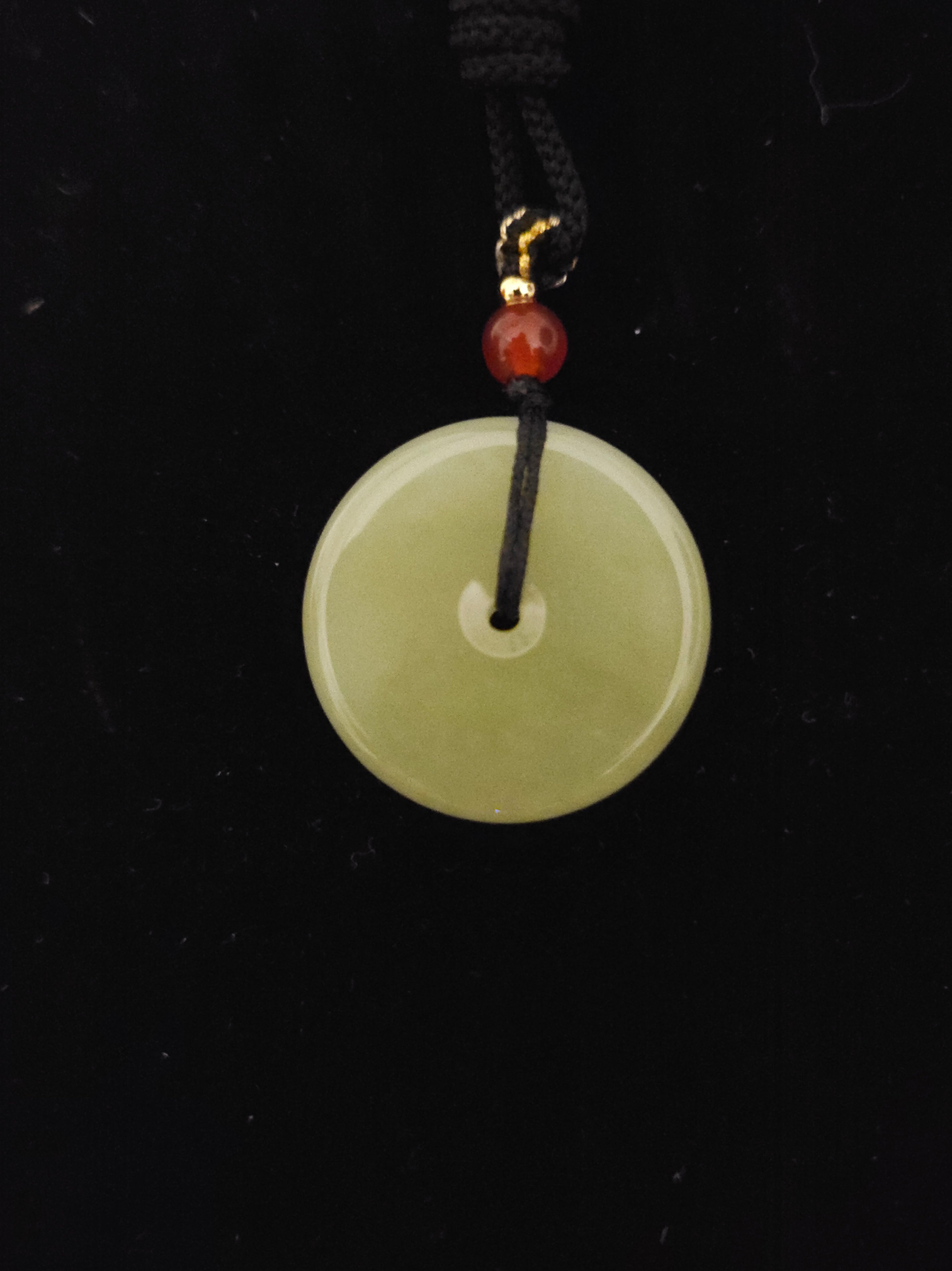 Yellow nephrite Jade "Peace Buckle" Pendant