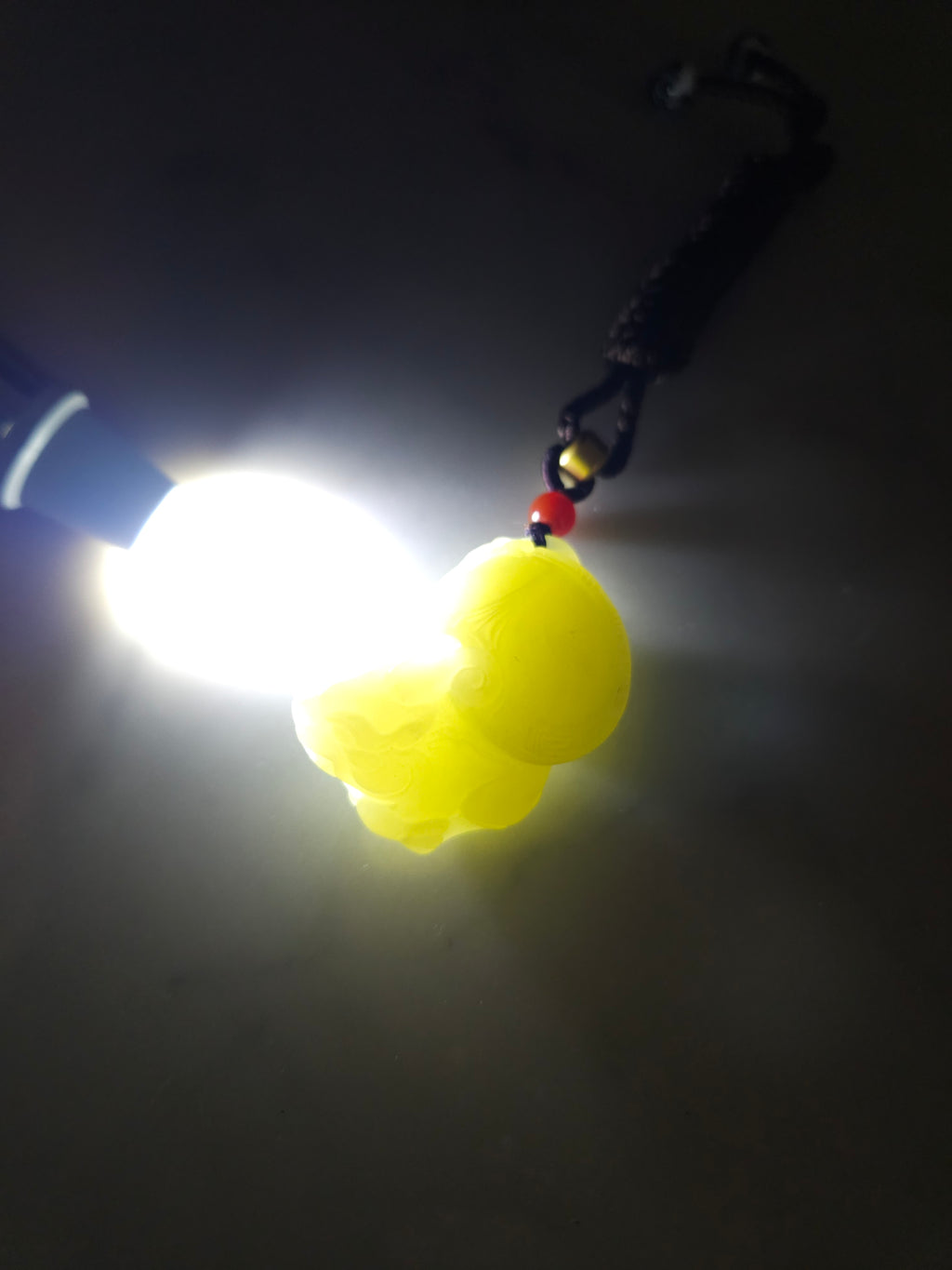Yellow Nephrite Jade Auspicious Beast Dragon Turtle Pendant
