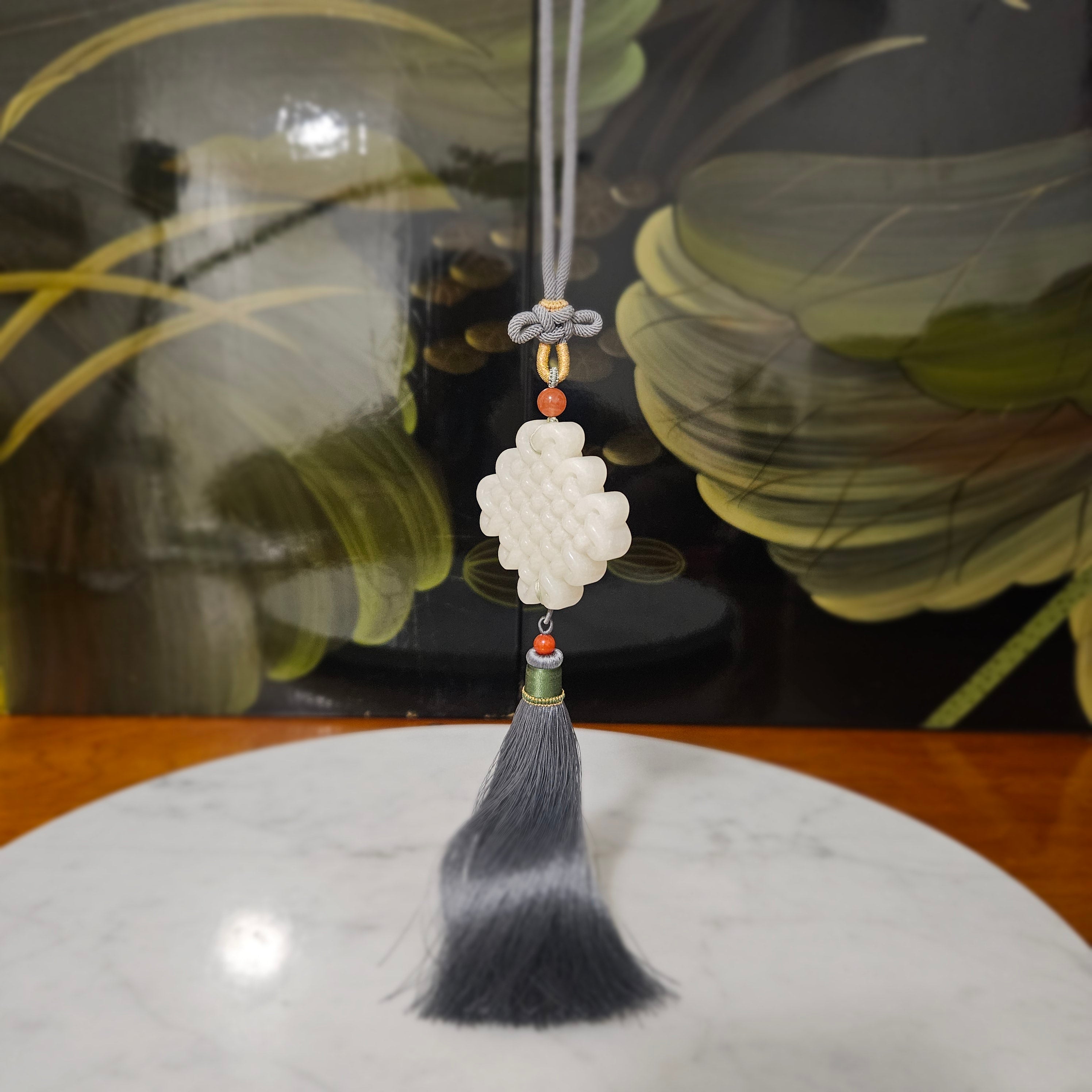 White nephrite Chinese knot