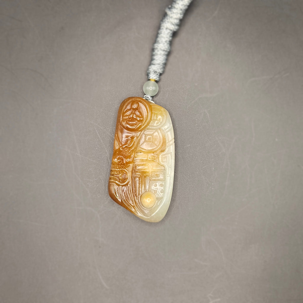 "Sugar-and-White" nephrite Creative Carved Pendant