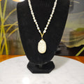 Nephrite Pendant Paired with a Freeform Jade Bead Chain