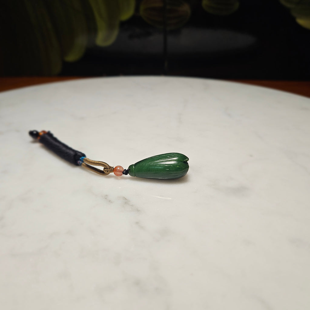 Siberian Jasper Carving: Magnolia Blossom