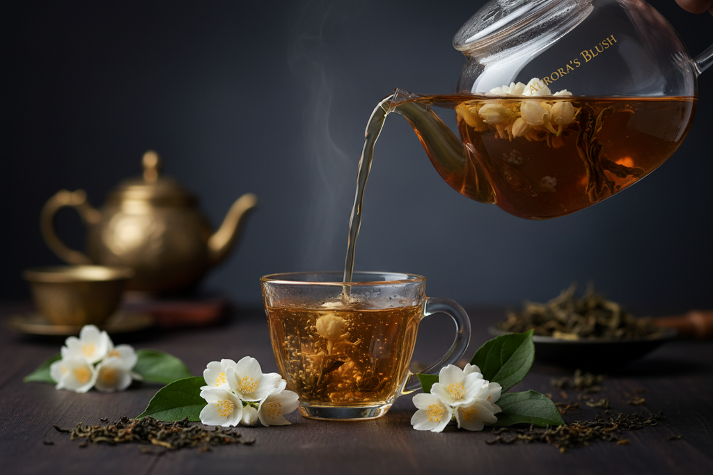 Jasmine Oolong Tea pouring