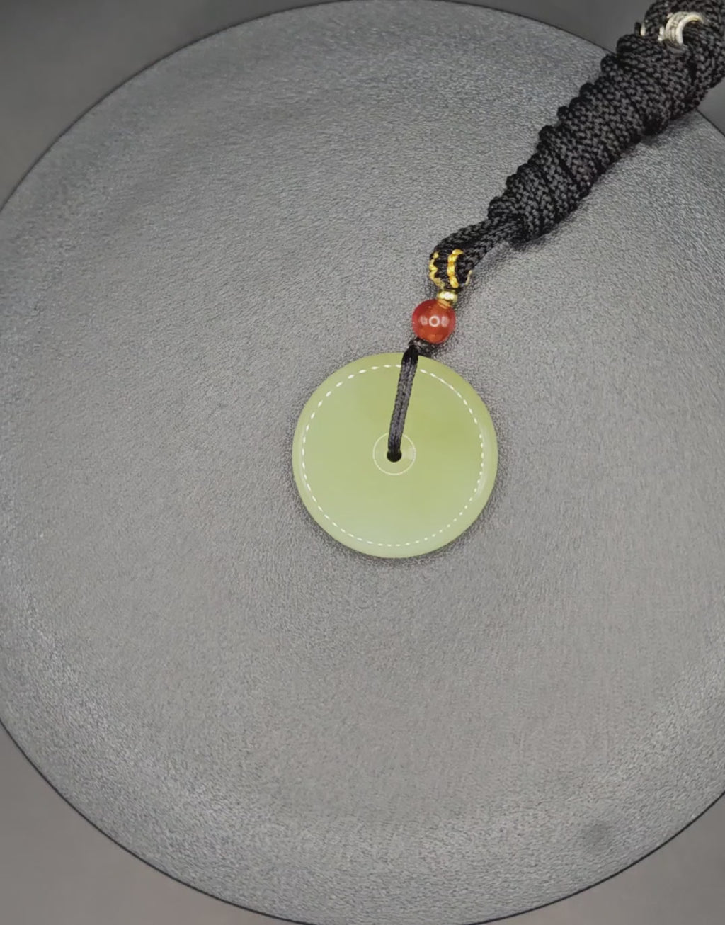 Yellow nephrite Jade "Peace Buckle" Pendant