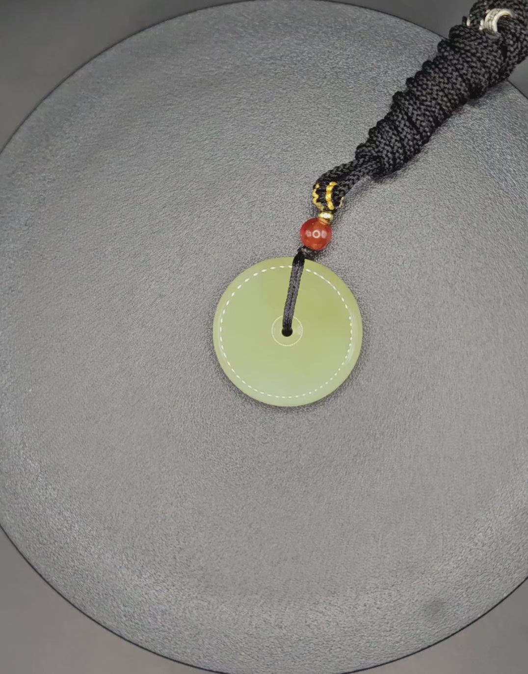 Yellow nephrite Jade "Peace Buckle" Pendant