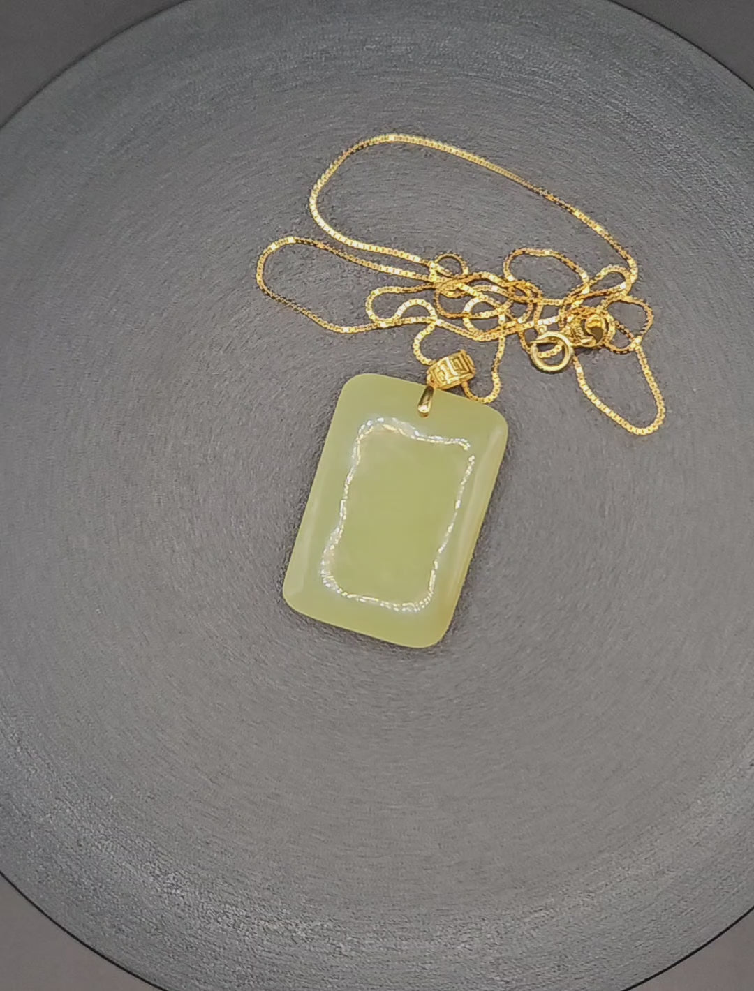 Yellow Nephrite "Peace and Tranquility" Pendant (Paired with 18K Gold Clasp and Silver Chain)