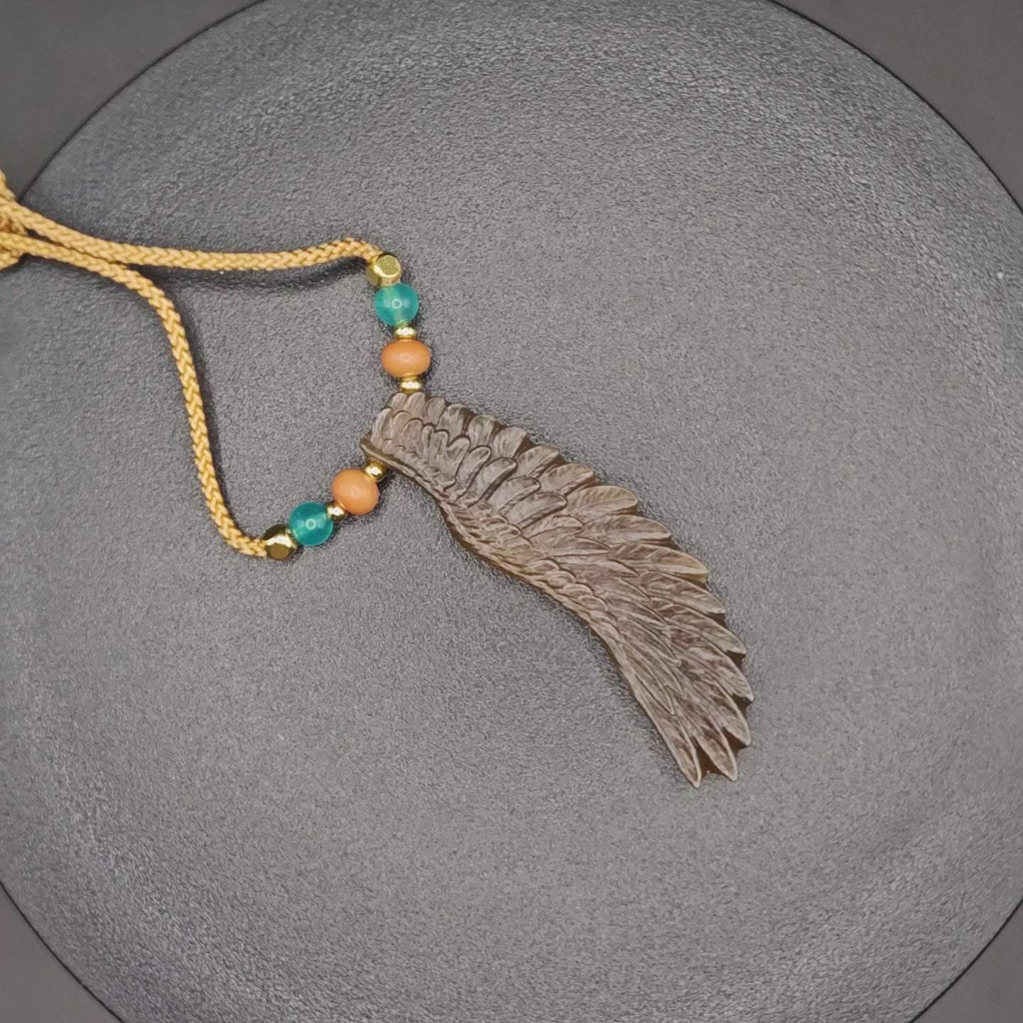 Xinjiang Qiemo Red Sugar nephrite Jade Carved Pendant: Wings of a Majestic Eagle
