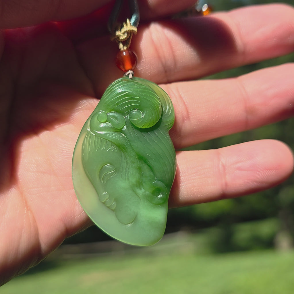 Siberian nephrite jade pendant