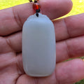 Nephrite white jade peace and safety pendant