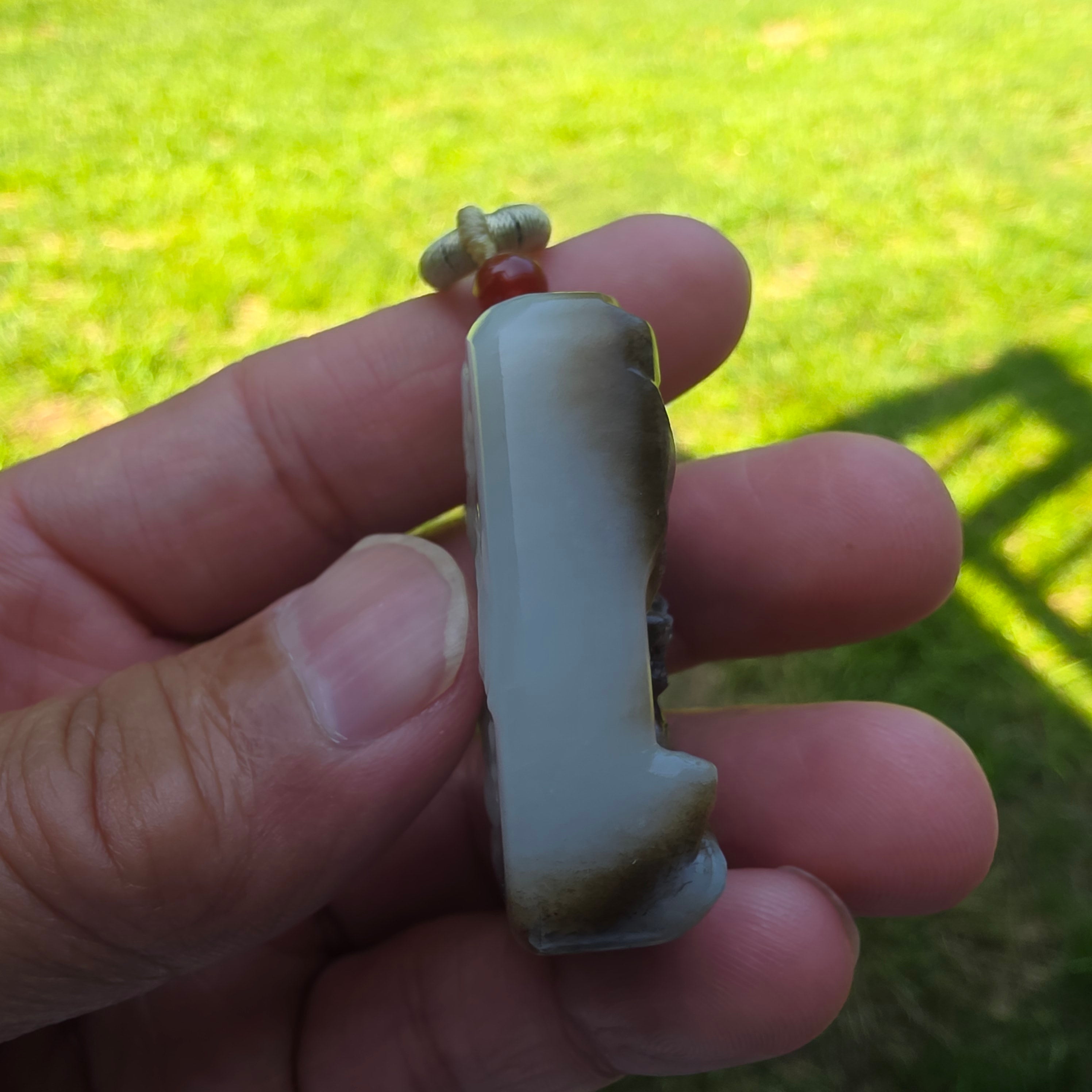 Nephrite Jade Pendant: Ferocious Tiger Descending the Mountain