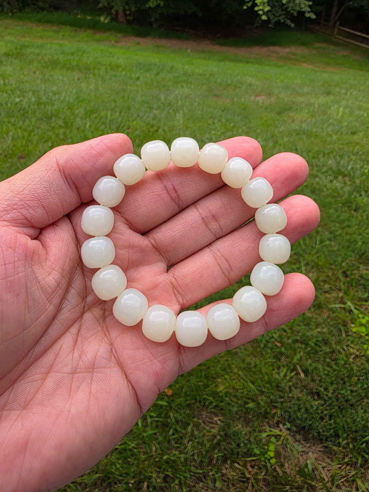 White Nephrite  Bracelet