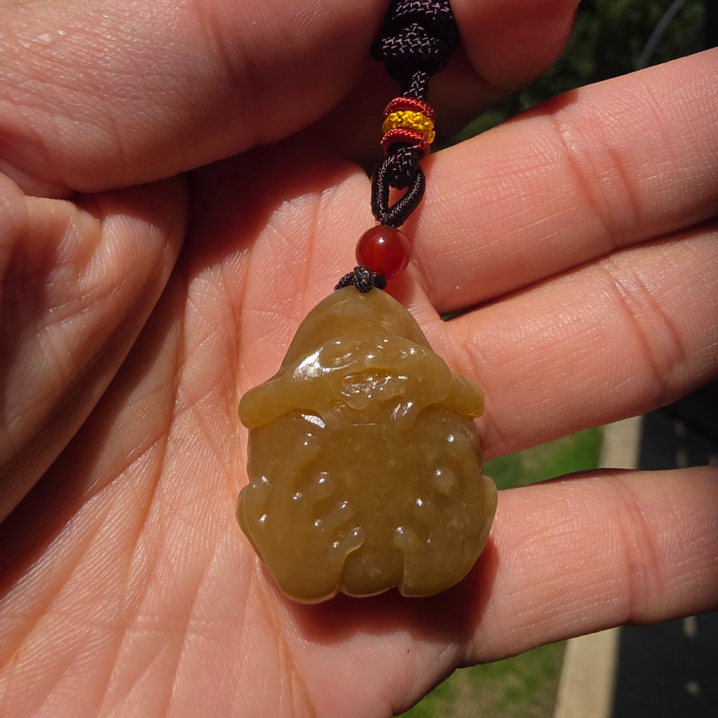 Red-brown Nephrite Jade Toad Carving/Pendant