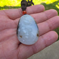 Nephrite Jade Carved Pendant: Lotus and Fish