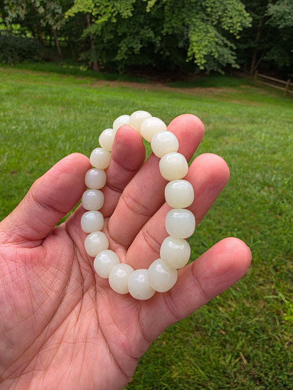 White Nephrite  Bracelet