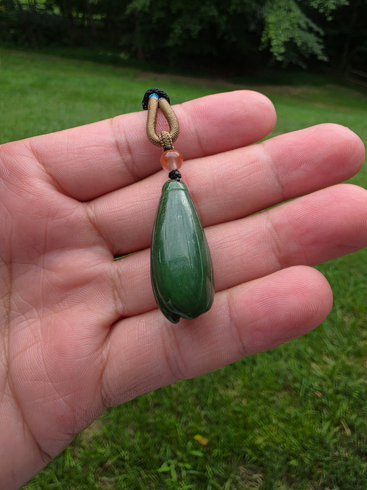 Siberian Jasper Carving: Magnolia Blossom