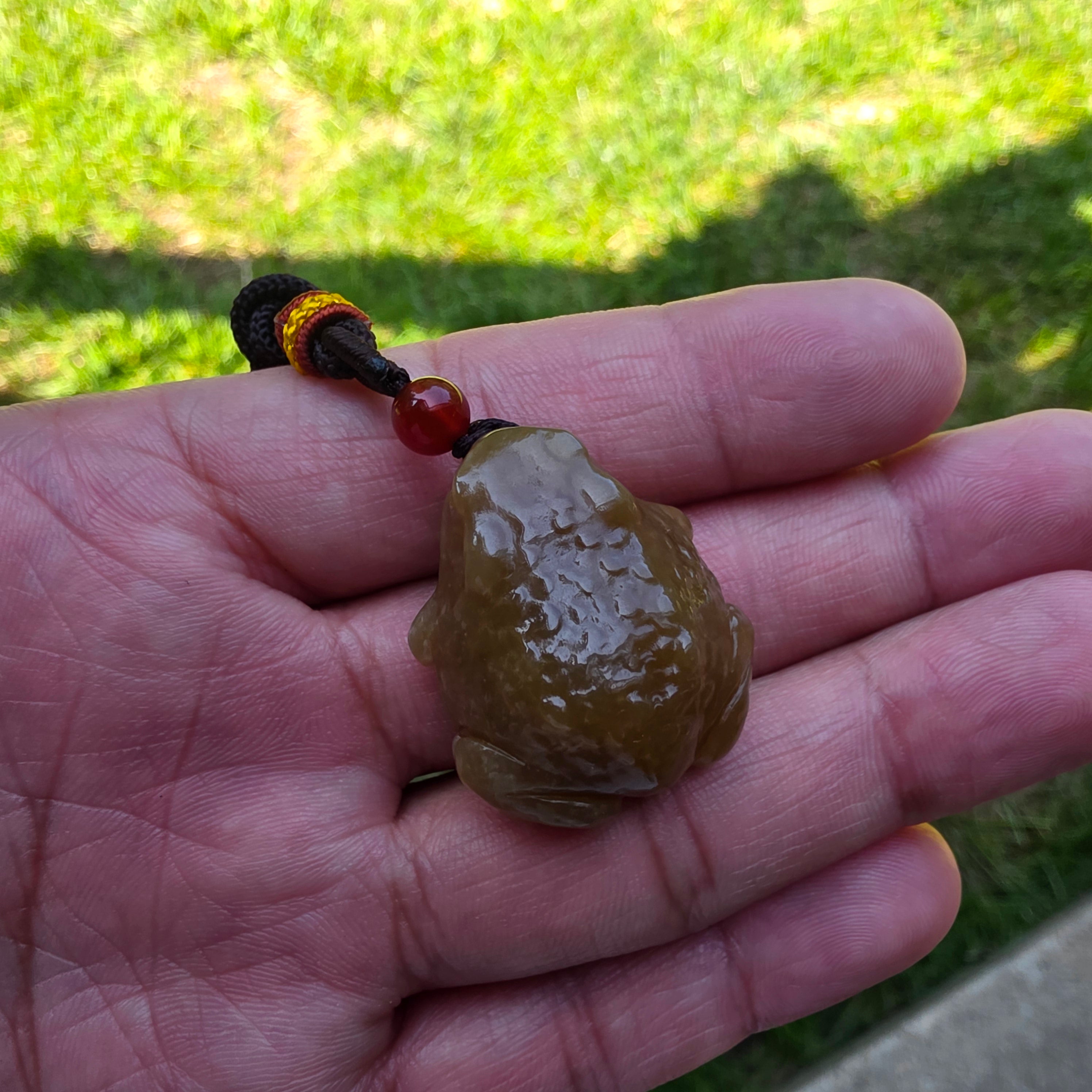 Red-brown Nephrite Jade Toad Carving/Pendant
