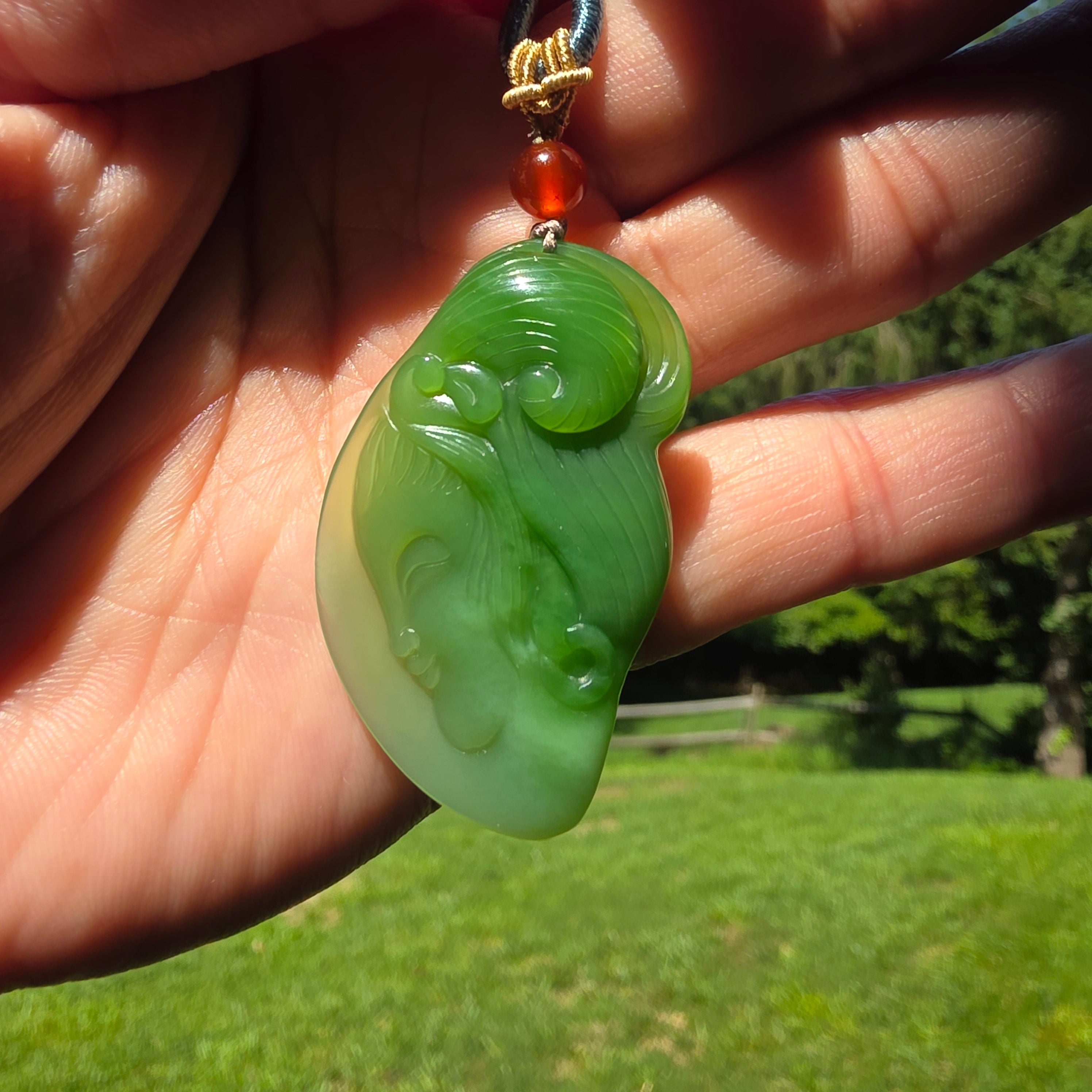 Siberian nephrite jade pendant