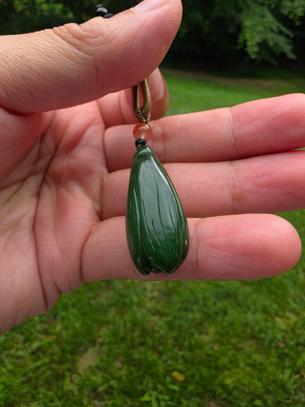 Siberian Jasper Carving: Magnolia Blossom