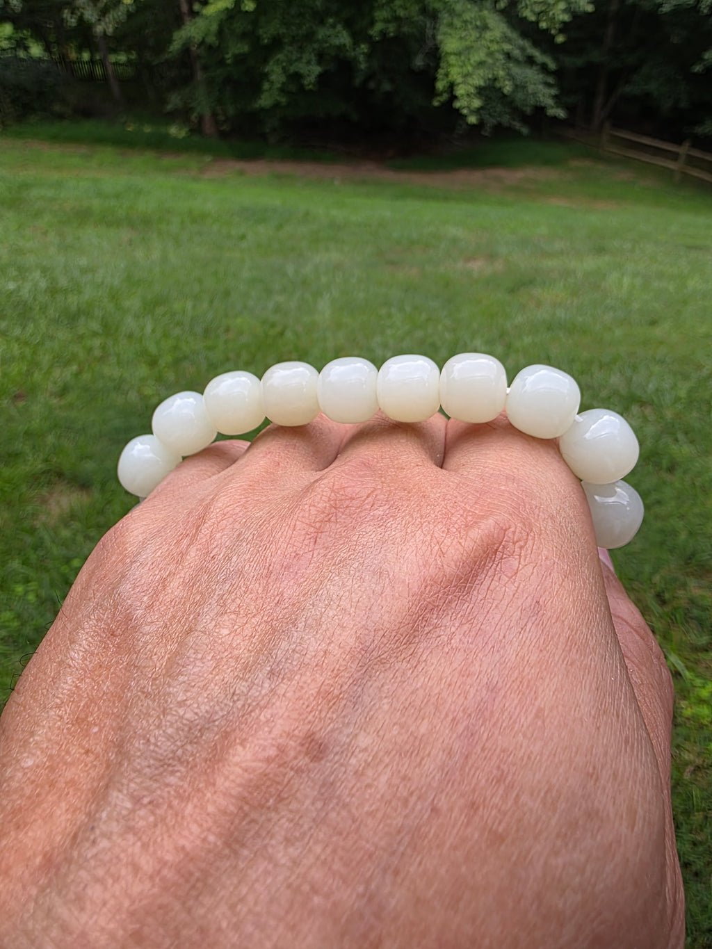 White Nephrite  Bracelet