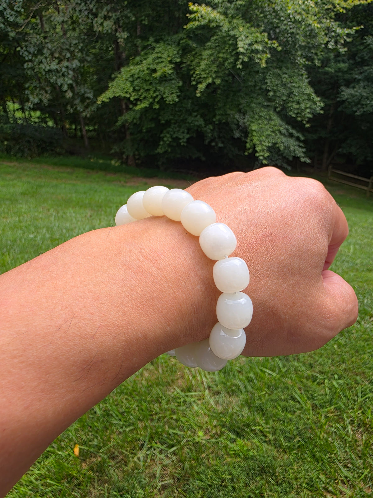White nephrite bracelet