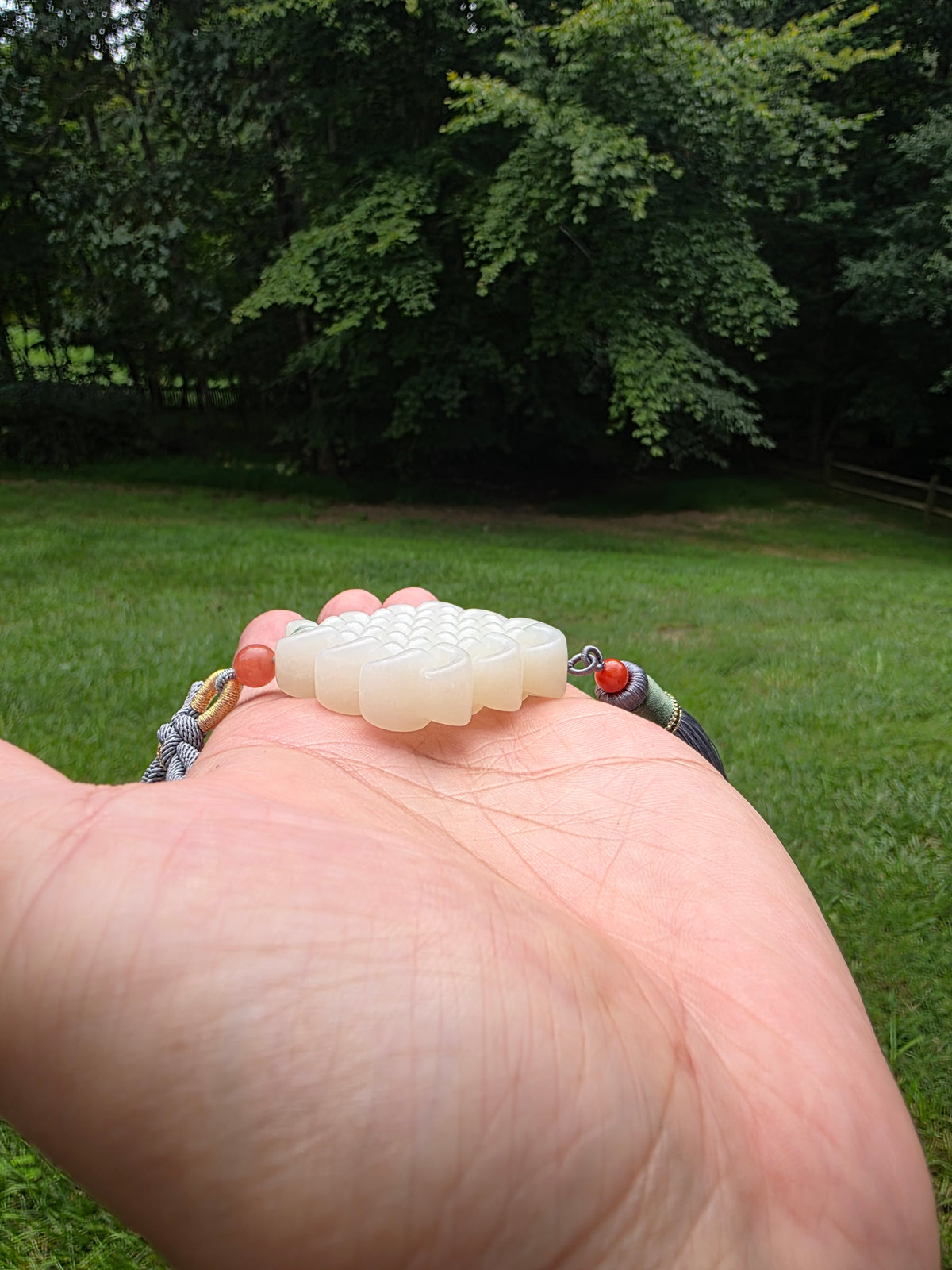 White nephrite Chinese knot