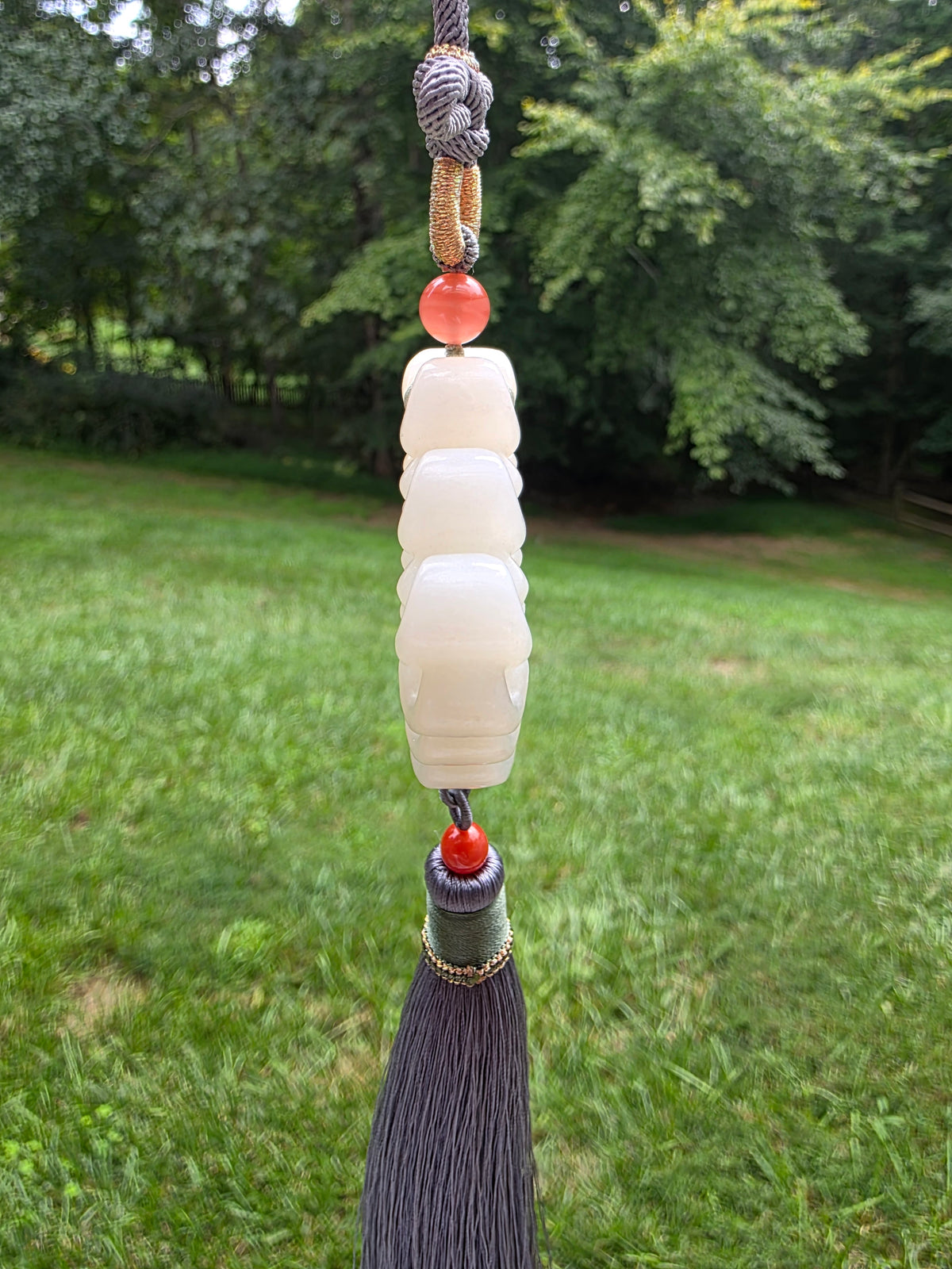 White nephrite Chinese knot