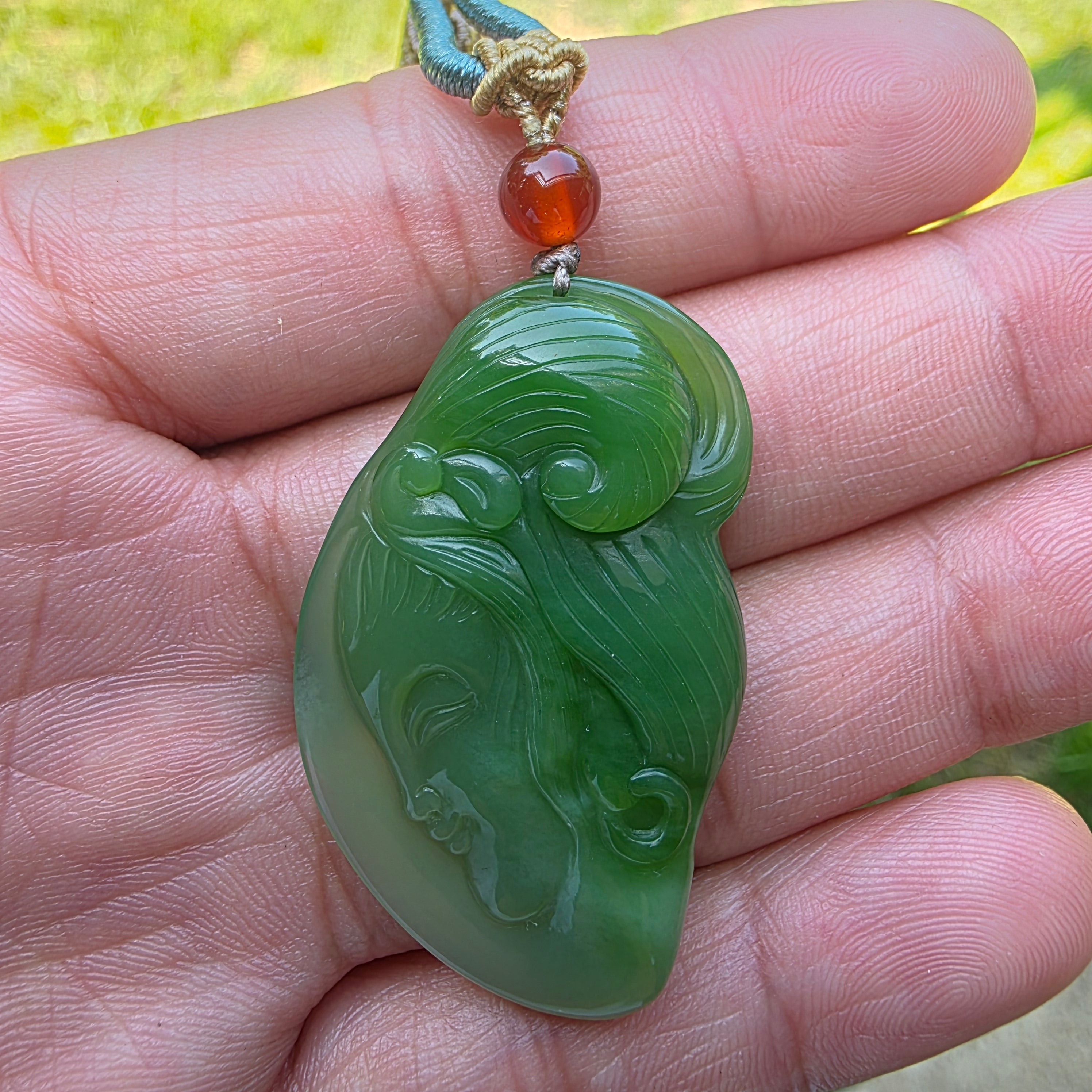 Siberian nephrite jade pendant